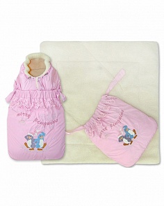 Конверт-трансформер Кокон, меховой, розовый (Золотой Гусь, 12036-z)